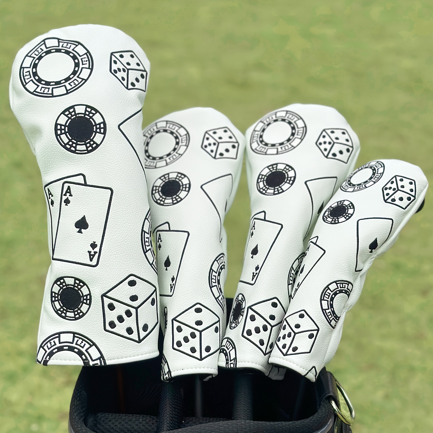 Golf Equipment Organizer - 1pc/4pcs Driver/Fairway/Hybrid Headcover-Poker Chips Golf Club