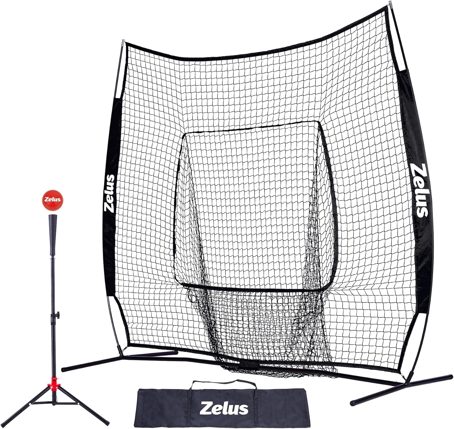 Practice Net Hitting - 7x7ft Baseball Practice Net with Tee,