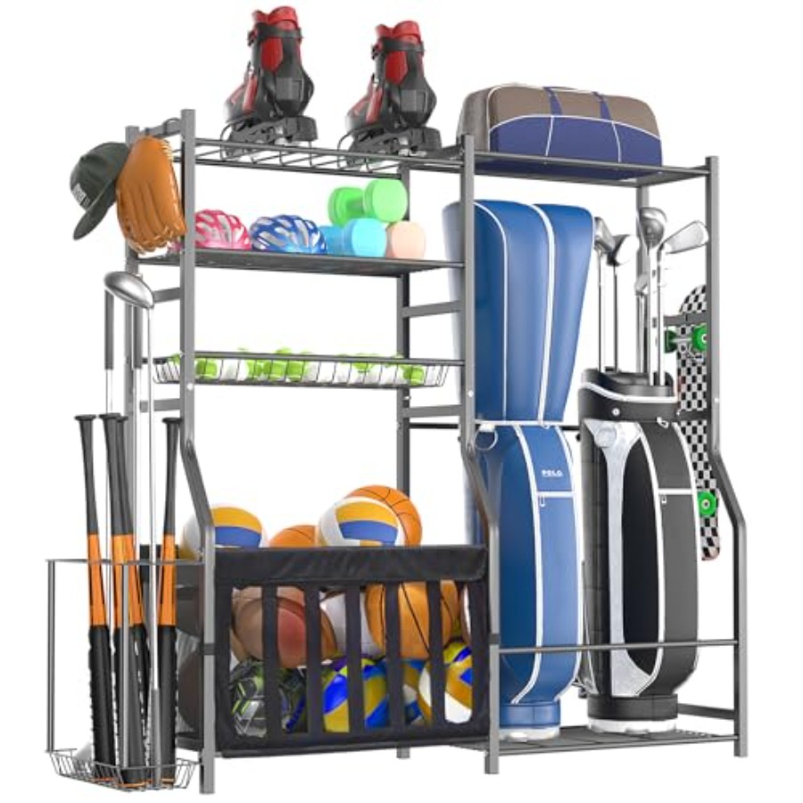 Golf Equipment Organizer - Heavy Duty Garage Sports Equipment Organizer,